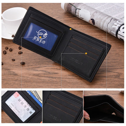 DEABOLAR Multifunctional Men Short PU Leather Wallet Multi-Card Coin Purse(Black)