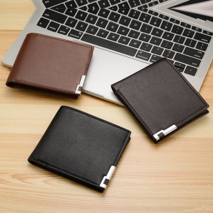 DEABOLAR Multifunctional Men Short PU Leather Wallet Multi-Card Coin Purse(Black)