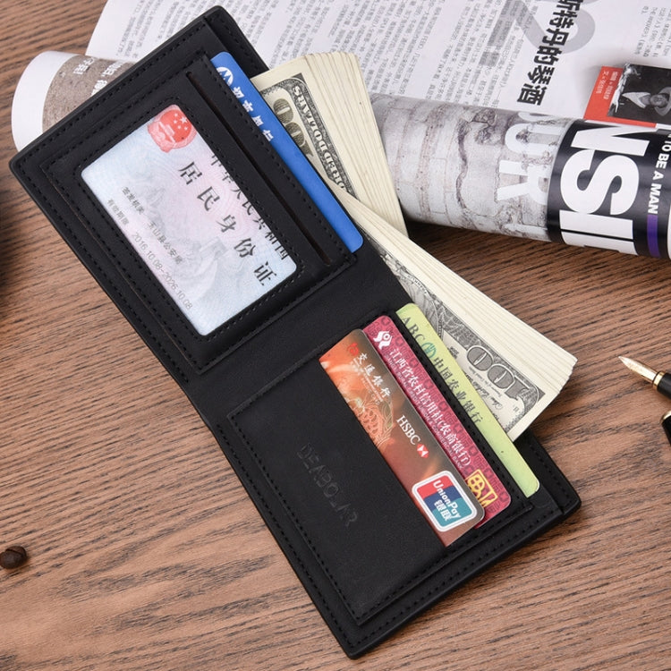 DEABOLAR Multifunctional Men Short PU Leather Wallet Multi-Card Coin Purse(Black)
