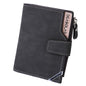 DEABOLAR Casual Retro Canvas Pattern Multifunctional Medium Long Wallet(Black)