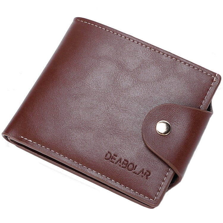 DEABOLAR Large-capacity Multi-card Slot PU Soft Leather Retro Short Wallet(Brown)
