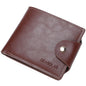 DEABOLAR Large-capacity Multi-card Slot PU Soft Leather Retro Short Wallet(Brown)