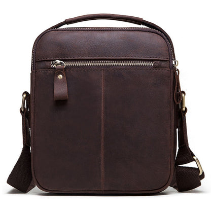 HUMERPAUL Men Shoulder Bag Retro Leather Crossbody Bag(Brown)