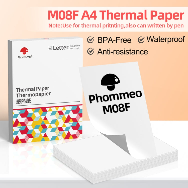 For Phomemo M08F 200sheets Thermal Printing Paper Compatible for MR.IN Brother Pocket Jet / MT800, Style: Folding Letter