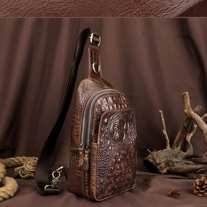HUMERPAUL Men Shoulder Bag Leather Crossbody Bag(Coffee)