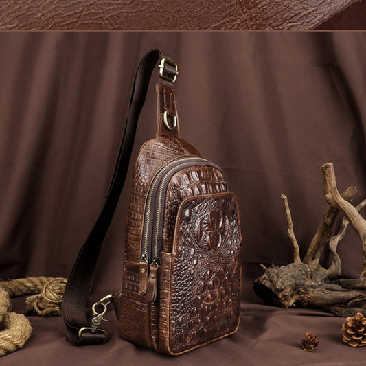HUMERPAUL Men Shoulder Bag Leather Crossbody Bag(Coffee)