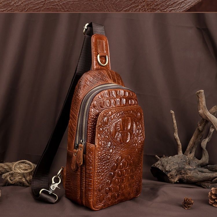 HUMERPAUL Men Shoulder Bag Leather Crossbody Bag(Light Brown)