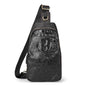 HUMERPAUL Men Shoulder Bag Leather Crossbody Bag(Black)
