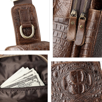 HUMERPAUL Men Shoulder Bag Leather Crossbody Bag(Coffee)