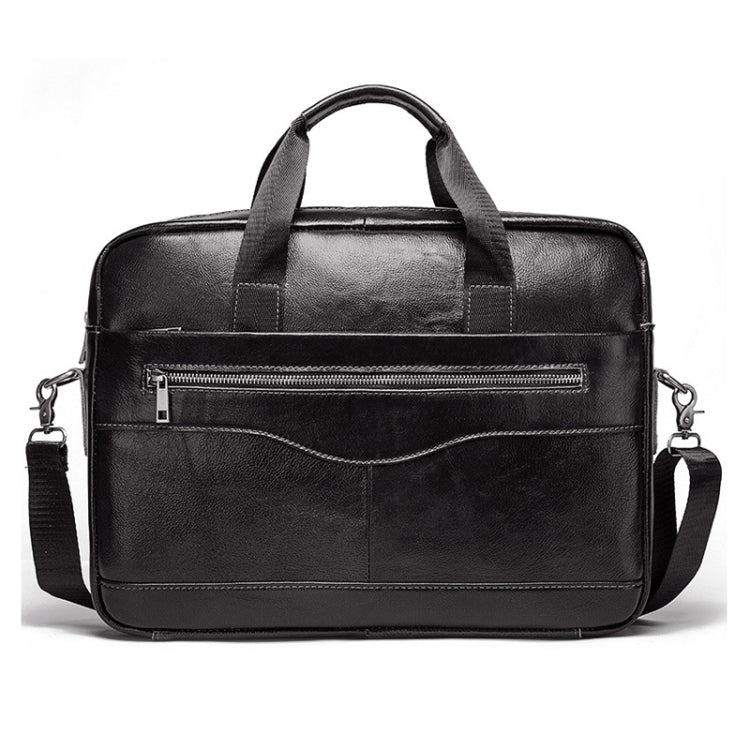 HUMERPAUL Men Leather Meter Bag Retro Messenger Bag Handbag Shoulder Bag(Black)
