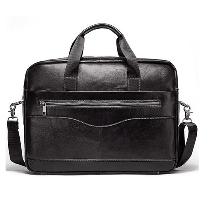 HUMERPAUL Men Leather Meter Bag Retro Messenger Bag Handbag Shoulder Bag(Black)