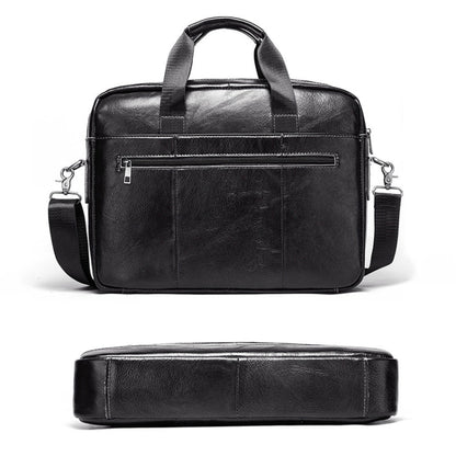 HUMERPAUL Men Leather Meter Bag Retro Messenger Bag Handbag Shoulder Bag(Black)