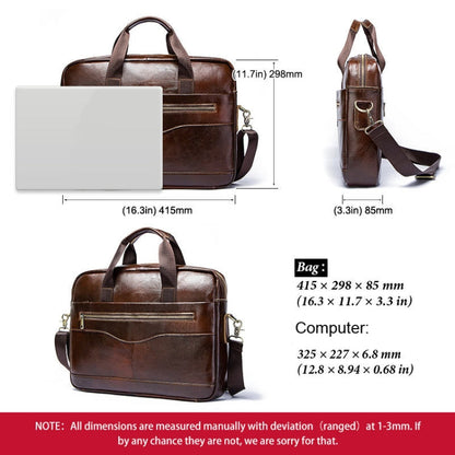 HUMERPAUL Men Leather Meter Bag Retro Messenger Bag Handbag Shoulder Bag(Black)