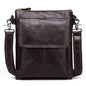 HUMERPAUL Men Crossbody Bag Retro Simple Backpack Leather Shoulder Bag(Dark Brown)