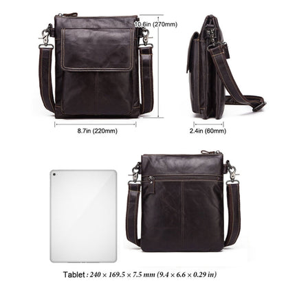 HUMERPAUL Men Crossbody Bag Retro Simple Backpack Leather Shoulder Bag(Yellow Brown)