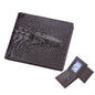 Baellerry Crocodile Print Men Short Wallet Vintage Multi-card Slot Coin Purse(Brown Head)