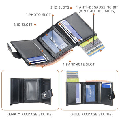 Baellerry RFID Anti-Theft Automatic Pop-Up Card Wallet Buckle Metal Aluminum Shell Card Holder(Grey)