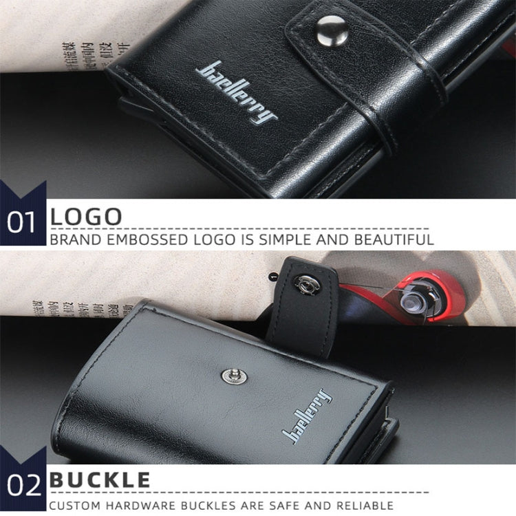 Baellerry RFID Anti-Theft Automatic Pop-Up Card Wallet Buckle Metal Aluminum Shell Card Holder(Grey)