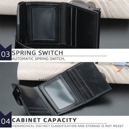 Baellerry RFID Anti-Theft Automatic Pop-Up Card Wallet Buckle Metal Aluminum Shell Card Holder(Grey)