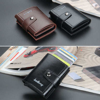 Baellerry RFID Anti-Theft Automatic Pop-Up Card Wallet Buckle Metal Aluminum Shell Card Holder(Grey)