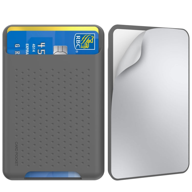 AhaStyle PT133-S Adhesive Model Mobile Phone Silicone Card Case(Dark Gray)
