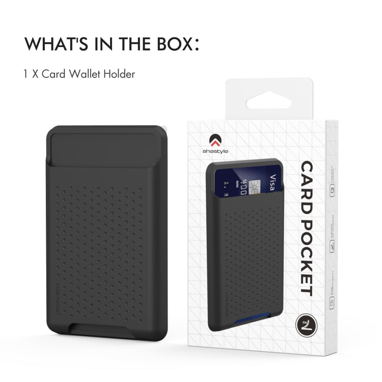 AhaStyle PT133-S Adhesive Model Mobile Phone Silicone Card Case(Dark Gray)