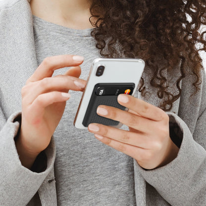 AhaStyle PT133-S Adhesive Model Mobile Phone Silicone Card Case(Dark Gray)