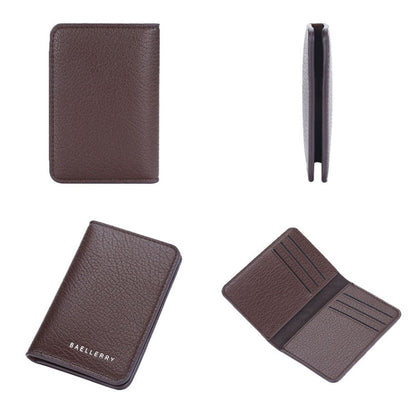 Baellerry Thin and Light Multi-card Card Bag Litchi Pattern Soft Leather Card Holder(Coffee)