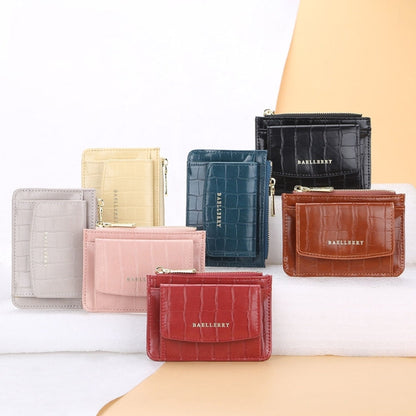 Baellerry Crocodile Pattern Multifunctional Card Holder Small Zipper Coin Purse(Yellow)