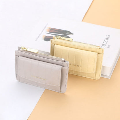 Baellerry Crocodile Pattern Multifunctional Card Holder Small Zipper Coin Purse(Yellow)