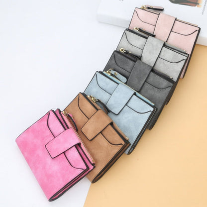 Baellerry Large Capacity Ladies Short Wallet Multifunctional Multi-card Coin Purse(Grey)