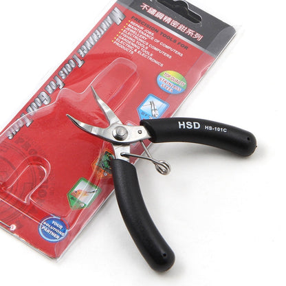 HSD HS-101C 4 inch 45 Degree Dending Mouth Mini Palm Toothless Fishing Plier Curved Nose Plier Handmade Plier