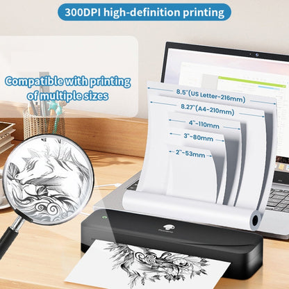 Phomemo M833  300dpi Wireless Bluetooth Thermal Printer Support Multi-Size Thermal Paper(White)