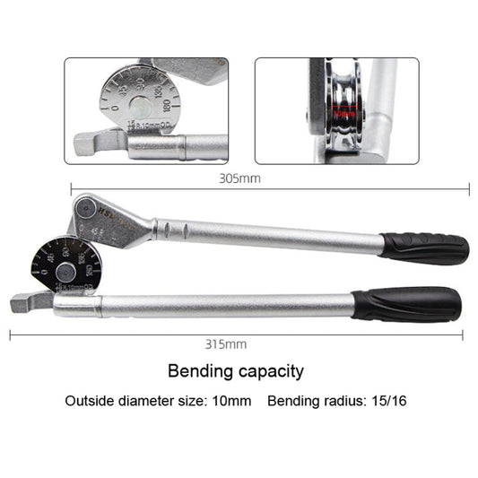 HSD TB-3210 10mm Diameter Manual Stainless Steel Pipe Iron Tube Bender Air Conditioner Copper Pipe Aluminum Pipe Bender