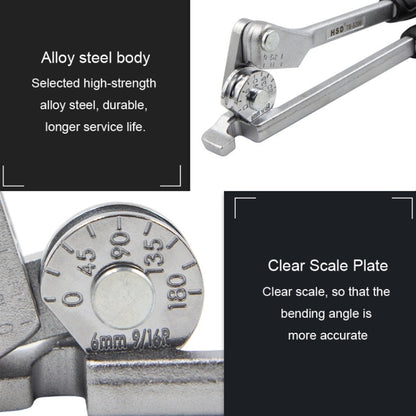HSD TB-3210 10mm Diameter Manual Stainless Steel Pipe Iron Tube Bender Air Conditioner Copper Pipe Aluminum Pipe Bender