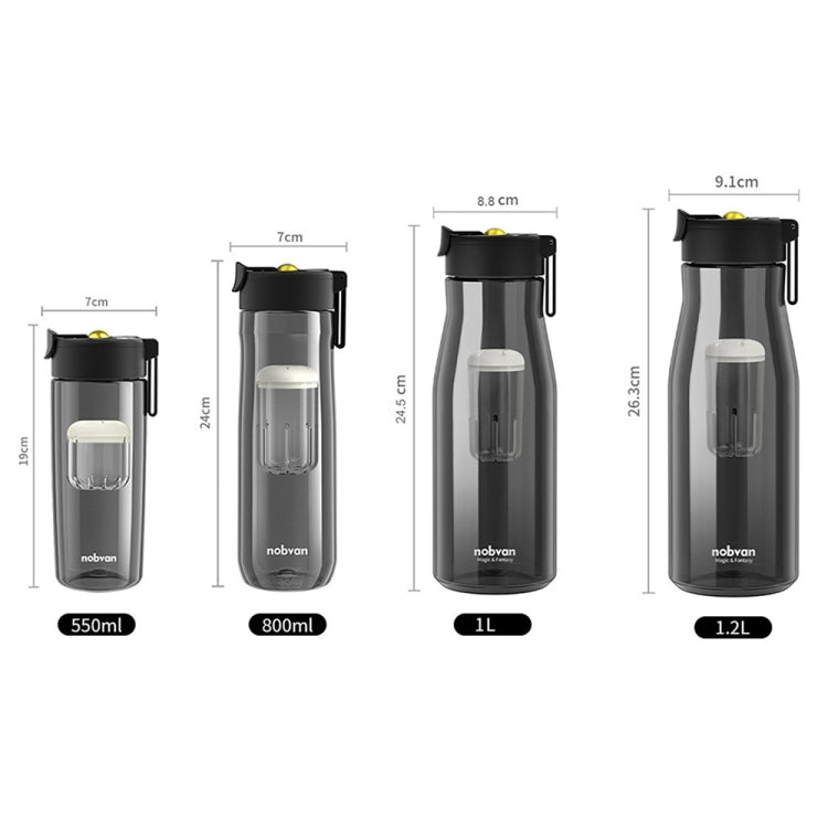 Nobvan Magic Ball Bouteille d'eau magnétique Tritan grande capacité pour le sport, Style : 550 ml (Transparent)