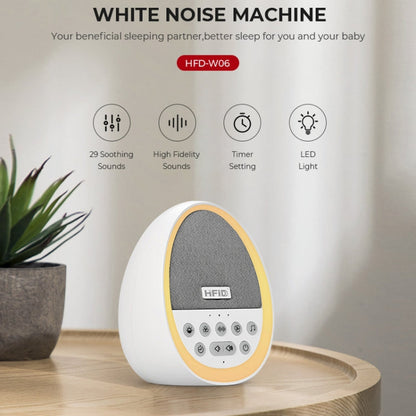 Appareil HiFiD intelligent d'aide au sommeil apaisant à bruit blanc pour bébé, instrument d'éducation prénatale (blanc)