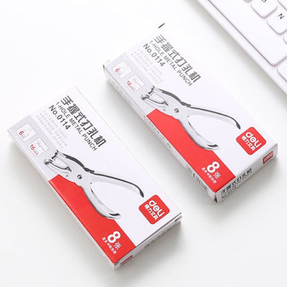 Deli 0114 Single Hole Punching Pliers Manual Mini Round Hole Paper Puncher(130x11x57mm)
