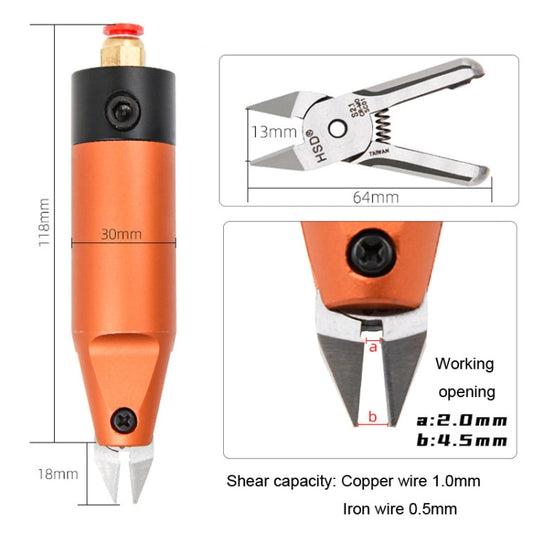 HSD HS-5M+S2.1 Cut Metal Set 2 In 1 Pneumatic Snip Plier Cutting Metal Plastic Model Scissor Tool