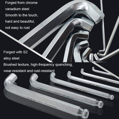 9pcs/set HSD HSR-9 Short Version Short-Side Ball-End Hexagon Wrench Set Tools