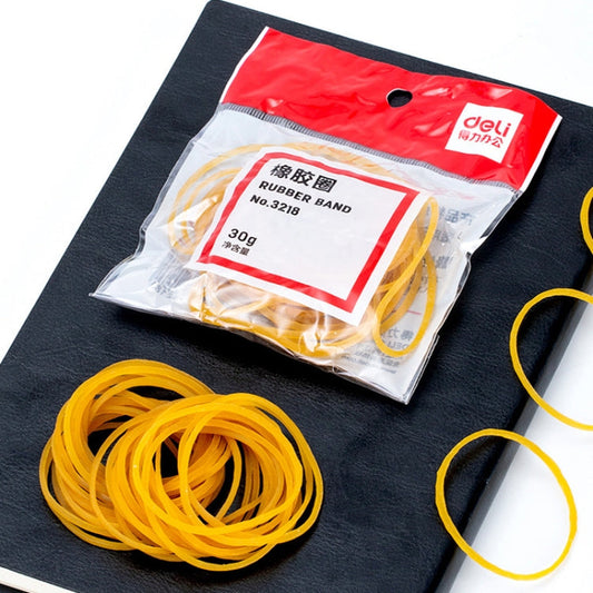 Élastique Deli 3218 100pcs/Pack pour fournitures de bureau (Jaune)