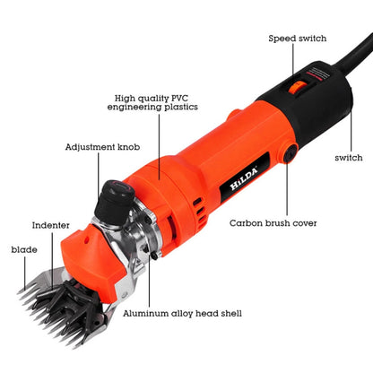 HILDA Motorized Wool Scissors Power Shear Tool Kit, Plug: US Plug Red