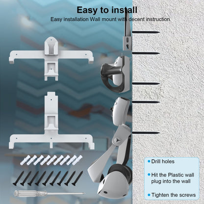 JYS JYS-P5158 For PS5 VR2 Wall Storage Bracket Helmet/Headset/Handle/Remote Control Wall Storage Storage Shelf(White)