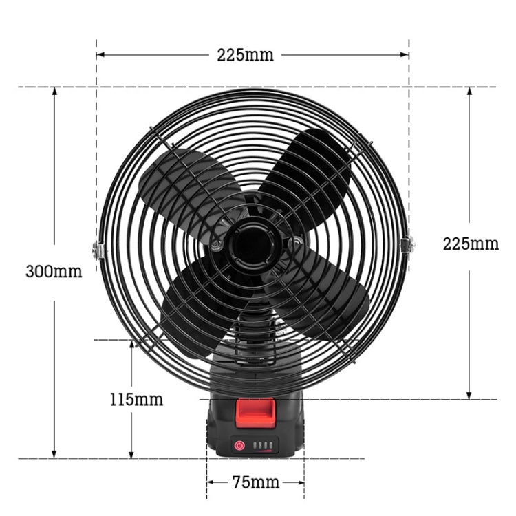 HILDA Portable Powerful Fan Outdoor Hair Dryer, With EU Plug Adaptor, Style: 8 inch With 2 Battery (1500mAh)