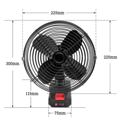 HILDA Portable Powerful Fan Outdoor Hair Dryer, With EU Plug Adaptor, Style: 8 inch With 2 Battery (1500mAh)