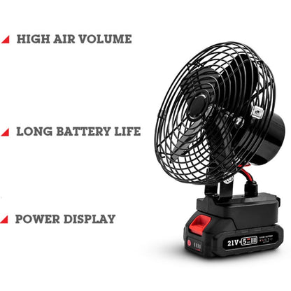 HILDA Portable Powerful Fan Outdoor Hair Dryer, With EU Plug Adaptor, Style: 8 inch With 2 Battery (1500mAh)