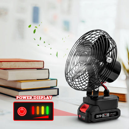 HILDA Portable Powerful Fan Outdoor Hair Dryer, With EU Plug Adaptor, Style: 8 inch With 2 Battery (1500mAh)