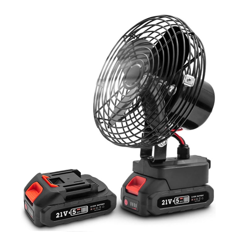 Ventilateur puissant portable d'extérieur HILDA, avec adaptateur prise US, Style : 6 pouces avec 2 batteries (3000mAh)