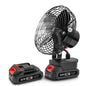 Ventilateur puissant portable d'extérieur HILDA, avec adaptateur prise US, Style : 6 pouces avec 2 batteries (3000mAh)