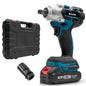 HILDA Motorized Wrenches Lithium Repair Parts With 22mm Socket, EU Plug, Model: Blue With 1 Battery+1 Charger(1500mAh)